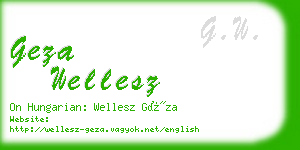 geza wellesz business card